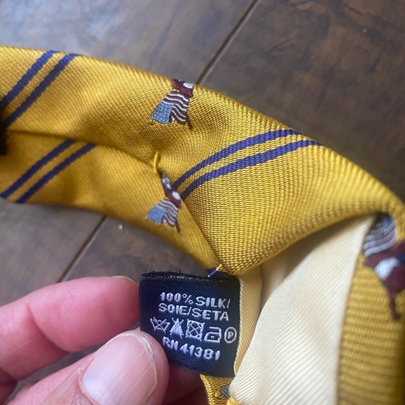 Ralph Lauren Silk Yellow Patterned Men's Tie - Picture 5 of 7